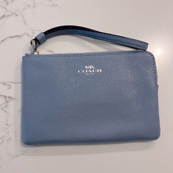 Coach Leather Corner Zip Wristlet Clutch - Picture 2 of 5